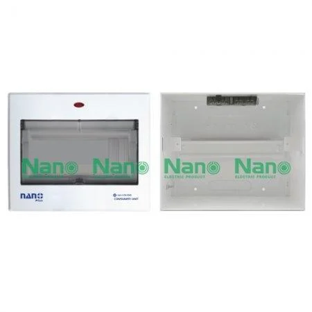 ตู้คอนซูมเมอร์ยูนิต8ช่อง NANO PLUS (เมนกันดูด RCBOปรับmA 32A,50A,63A+ลูกย่อย4ลูก)