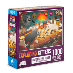 [Puzzle] Exploding Kittens Jigsaw 1000 Pieces Puzzle Cats Playing Chess