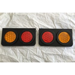 ไฟท้ายกลมรถบรรทุก LED19 หลอด (พร้อมเพลท 2ช่อง)