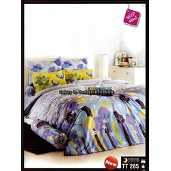 ชุดเครื่องนอน ผ้าปูที่นอนโตโต้ TT285 (สีช่วงปลายเตียงจะเป็นฟ้า ม่วง เหลือง ช่วงบน ๆ จะเป็นเทา ขาว ค่ะ)
