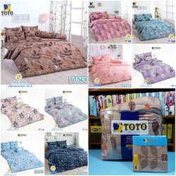 ผ้าปูที่นอนลายดอกไม้ ลายหัวใจ โทนสบายตา ยี่ห้อ TOTO - ชุดเครื่องนอนโตโต้วงกลม เนื้อผ้าดี ไม่มีรอยต่อ ยางยืดรัดรอบที่นอน ปูที่นอนหนา 8-10 นิ้ว (คลิ๊ก เพื่อดูลายอื่น ๆ)
