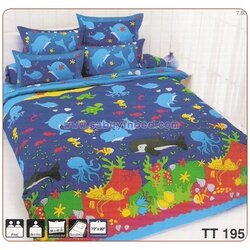 ชุดเครื่องนอน ผ้าปูที่นอนโตโต้ ปลา ทะเลฟ้า-น้ำเงิน TT195