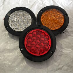 ไฟท้ายกลมรถบรรทุก LED19 หลอด ขอบดำ 24v