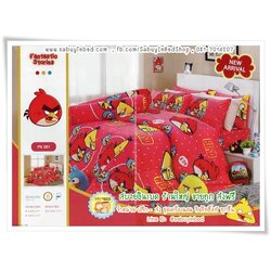 ชุดเครื่องนอนพรีเมียร์ซาติน PK061 Premier ผ้าปูที่นอนกันไรฝุ่น ลายการ์ตูนลิขสิทธิ์ (แองกี้เบิร์ด Angry Bird พื้นสีชมพูเข้ม)