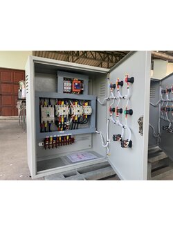 ตู้ควบคุมปั๊มน้ำระบบ 30 Hp 380 v ( star delta ) ทำงานร่วมกับระบบลูกลอยไฟฟ้า220v