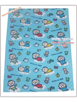 ผ้าห่มสำลี Polar Fleece ขนาด 60*80 นิ้ว ผ้าห่มขนนุ่ม ลายการ์ตูน ทาโบะ Minna No Tabo ลิขสิทธิ์แท้ 100% - TA001 - ผ้าห่มสำลีเนื้อนุ่ม ทาโบะสีฟ้า