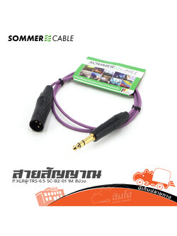 สายสัญญาณสำเร็จ Sommer P.XLRผู้+TRS 6.5 SC-B2-01 1 เมตร PUR ม่วง (HP001-01)