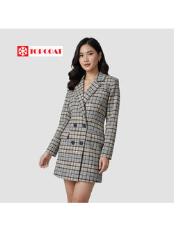 เดรสสก็อตผ้าวูล 4 กระดุม ซับในทั้งตัว ไม่คัน อยู่ทรง ใส่ได้หลายโอกาส