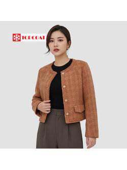 สูทคลุมผ้าทวิตสำหรับผู้หญิงซับในทั้งตัว ผ้ามีน้ำหนัก อยู่ทรง