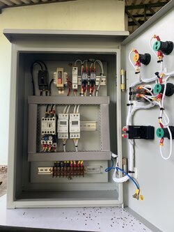 ตู้ควบคุมโซลินอยด์วาล์ว 24 Vac 2 โซน ตั้งเวลาการทำงาน + ปั๊มน้ำ 2 hp ( เพิ่มป้องกันไฟตกได้ )