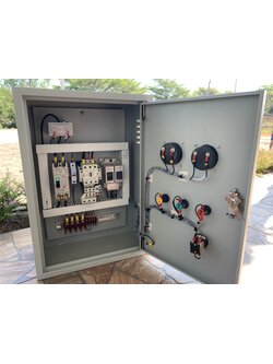 ตู้ควบคุมปั๊มน้ำ 5 Hp 220v ทำงานร่วมกับ Floatless level switch ( อิเล็กโทรด 3 ก้าน )