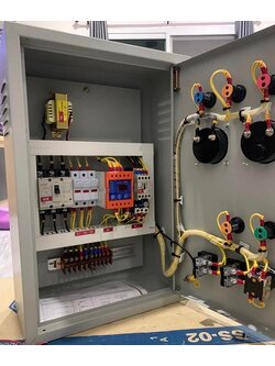 ตู้ควบคุมปั๊มน้ำ 1-3 Hp 3 เฟส 380v ใช้ลูกลอยไฟฟ้า 24Vac มีเฟส