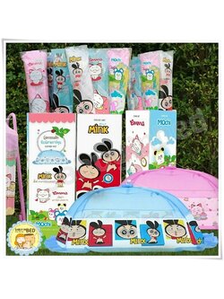 มุ้งครอบกันยุง มุ้งครอบเด็กอ่อน ไซด์ L พิมพ์ลายการ์ตูนที่ชายผ้า เนื้อละเอียด- สำหรับเด็กทารก เด็กอ่อน เด็กเล็ก ครอบเบาะเด็กได้ (ขนาด 70x130x45 ซม.)