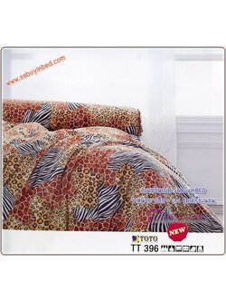 ผ้าปูที่นอนลายเสือ ผสม ด้วยลายม้าลาย สีขาวดำ - TT396 - ชุดเครื่องนอนโตโต้ลายเสือกับม้าลาย ไม่มีรอยต่อ ยางยืดรัดรอบที่นอน