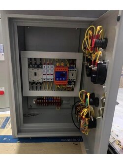 ตู้ควบคุมปั๊มน้ำ 1-3 Hp 3 เฟส 380v ใช้ลูกลอยไฟฟ้า มีเฟส ** ตู้เหล็กกันน้ำ**