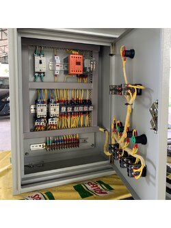 ตู้ควบคุมปั๊มน้ำ 1 HP 220V สลับกันทำงาน ใช้กับลูกลอยไฟฟ้า220V