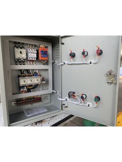 ตู้ควบคุมปั๊มน้ำระบบ 10 Hp 380V ( star delta ) ทำงานร่วมกันระบบลูกลอยไฟฟ้า220V