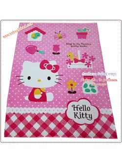 ผ้าห่มขนมิ้ง Coral Fleece คอรัลฟลีซ ขนาด 60*80 นิ้ว ผ้าห่มขนนุ่ม ลายการ์ตูน คิตตี้ Hello KITTY ลิขสิทธิ์แท้ 100% - KT005 - คิตตี้ ชมพูจุดขาว สีหวานสวย