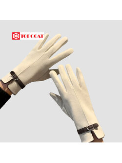 ถุงมือผ้าวูลสำหรับผู้หญิง ผ้านิ่ม ยืดหยุ่นเล็กน้อย ใส่สบาย