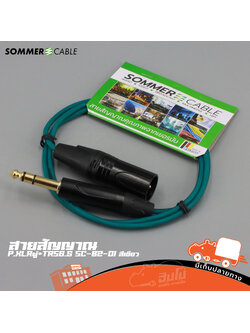 สายสัญญาณสำเร็จ Sommer P.XLRผู้+TRS 1 เมตร สีเขียว (HP001-01)