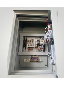 ตู้ควบคุมปั๊มน้ำ1HP 1 เฟส 220 v ใช้กับลูกลอยไฟฟ้า 24 Vdc , Vac ตู้เหล็กกันน้ำ