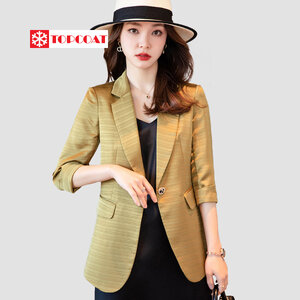 เบลเซอร์สูทผู้หญิง แขน 5 ส่วน ผ้าไม่หนาเกินไป ใส่สบาย ไม่มีซับ