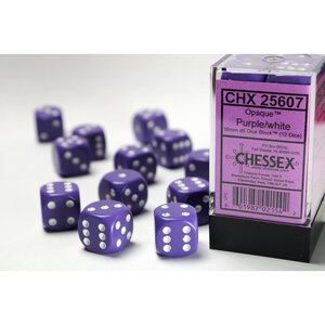[ลูกเต๋า] Chessex: CHX25607 Purple/White 16mm D6