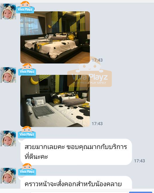 คอกต่อเตียง Viva Playz แบบตัว L เรียบเสมอที่นอน