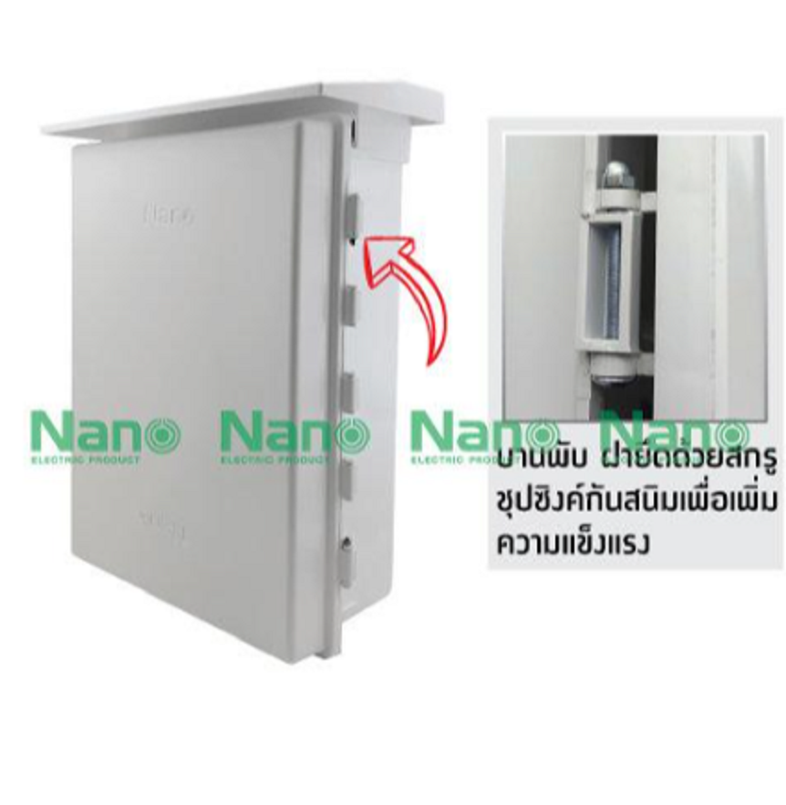NANO ตู้พลาสติก เบอร์4 ยี่ห้อนาโน ตู้กันฝนสีขาว 15x21x8 นิ้ว รุ่น NANO-104W สำหรับใส่อุปกรณ์ไฟฟ้า