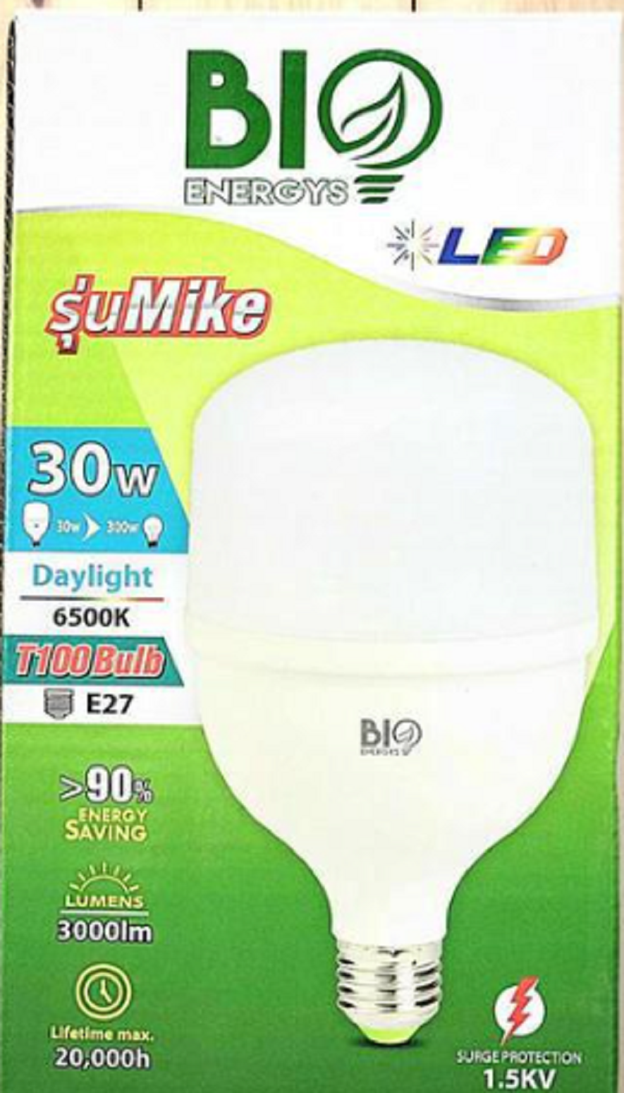 BIO หลอดจัมโบ้ สว่างมาก หลอดทรงกระบอก BIO ENERGYS ขนาด 30W 40W 50W E27 รุ่น MIKE แสงเดย์ไลท์ แสงขาว