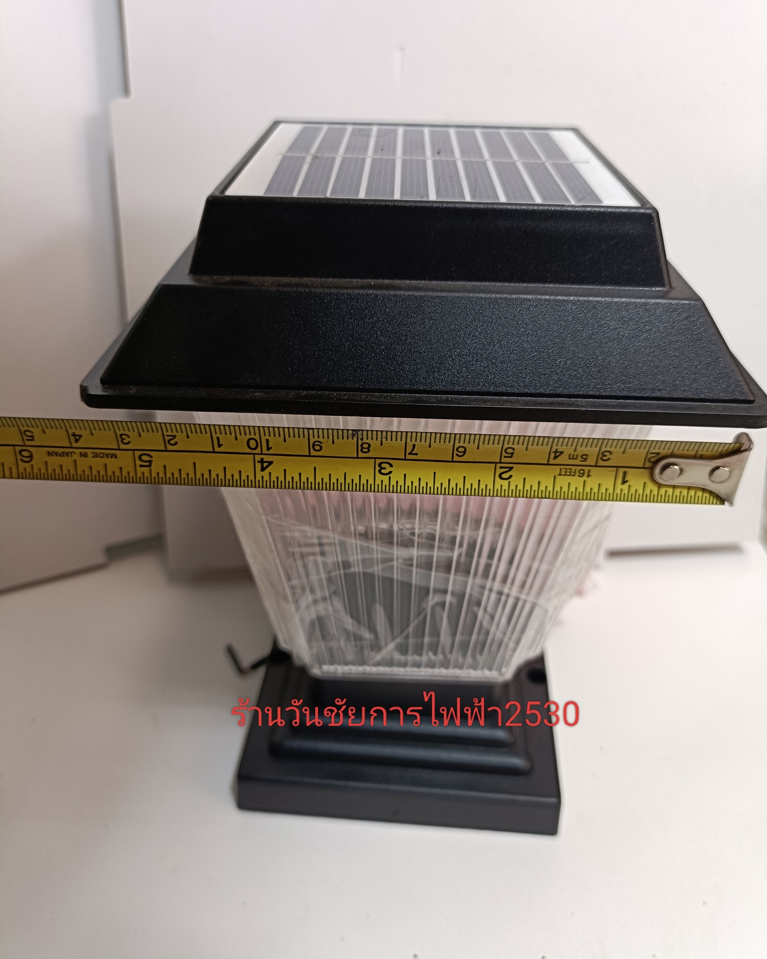 ONESTAR โคมไฟโซล่าเซลล์หัวเสาทรงสีเหลี่ยม โคมไฟโซล่าเซลล์ โคมไฟหัวเสา 80W ใช้พลังงานแสงอาทิตย์ กันน้ำ