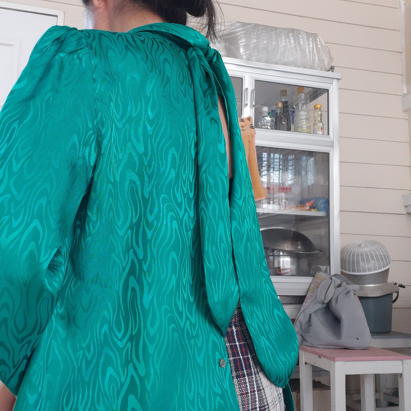 เสื้อคอเต่าวินเทจสีเขียว