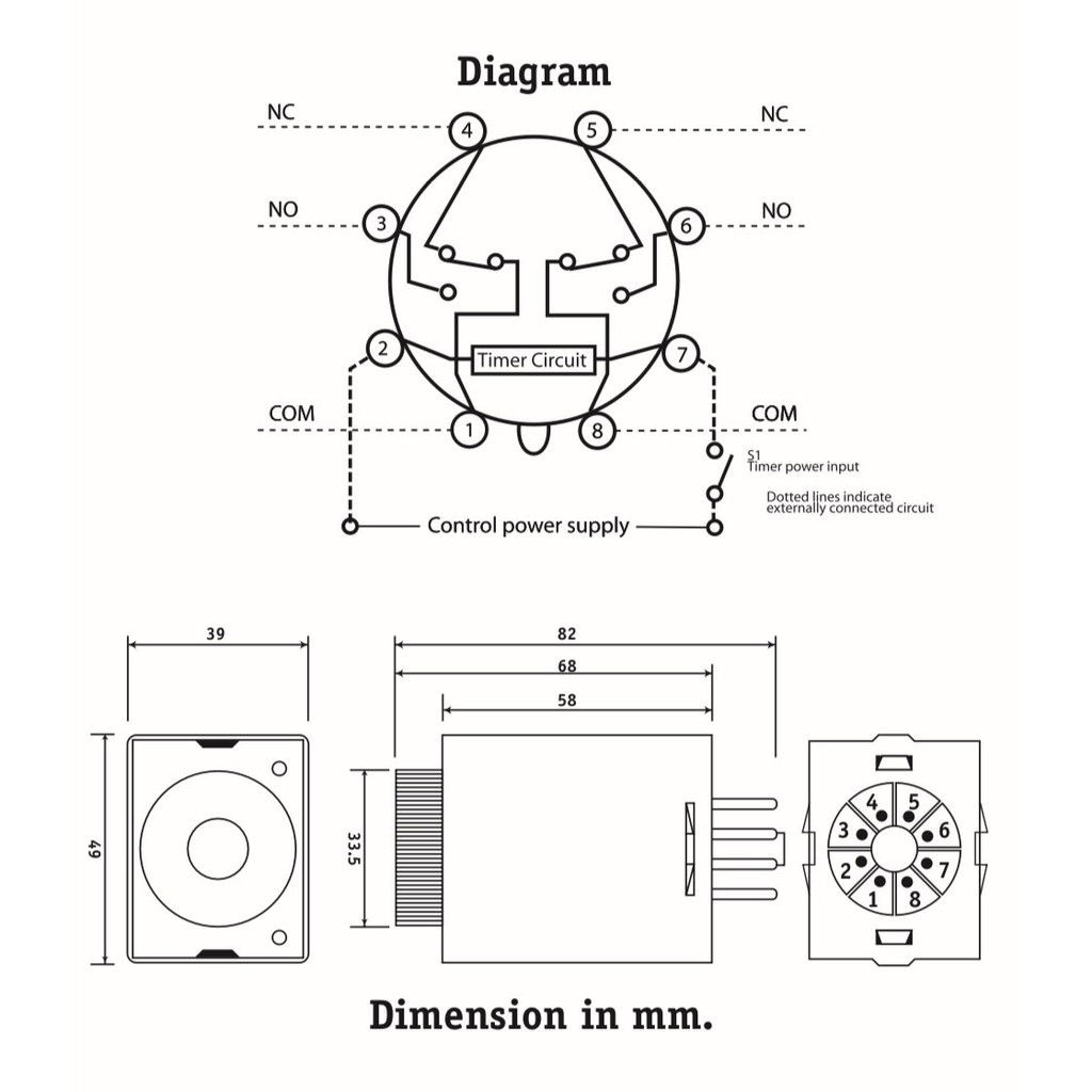 Timer (ไทม์เมอร์) WIP รุ่น24VDC ไทร์ D ทามเมอร์ Multi Range Timer ON delay