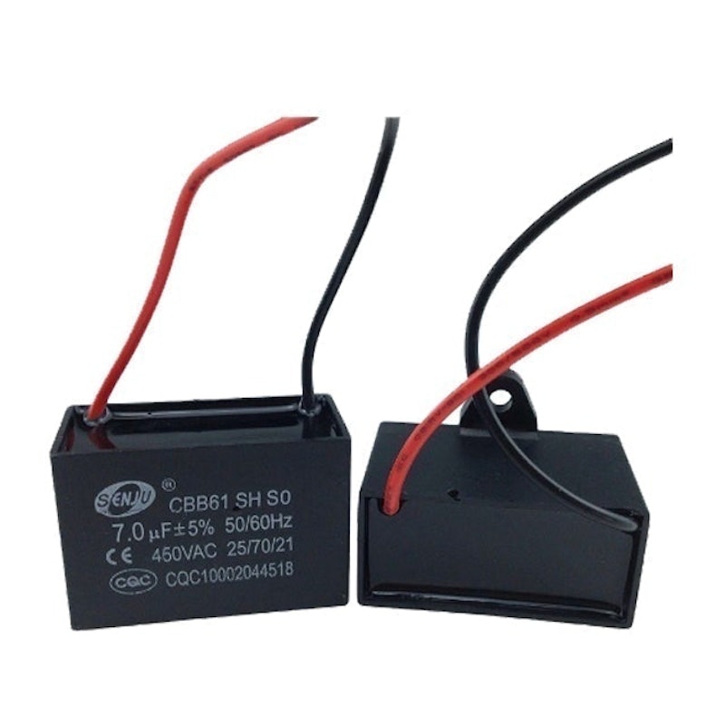 คาปาซิเตอร์ Capacitor CBB61 คาปาพัดลม 450V 1.5-30 uF ยี่ห้อ ซันมูน