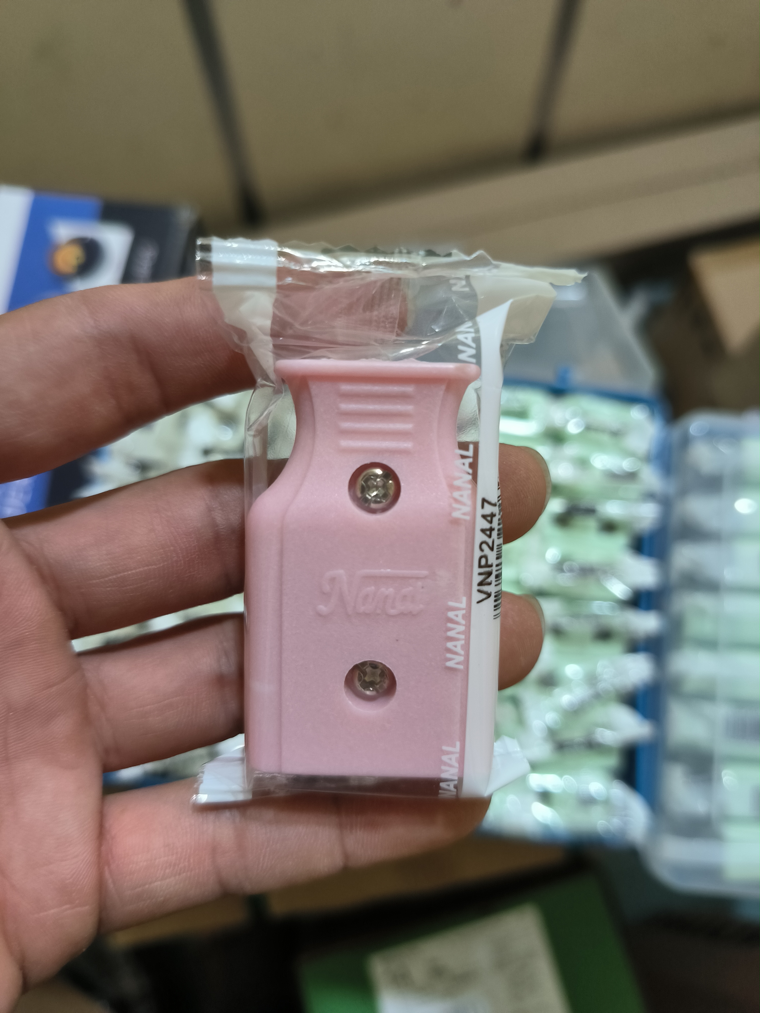 NANAL ปลั๊กตัวผู้ ปลั๊กตัวเมีย ขาแบน ขากลม 1ตัว ทองเหลืองแท้ 2PIN Male-Female Plug คละสี มีมอก. สินค้ารวมภาษีออกบิลภาษีได้
