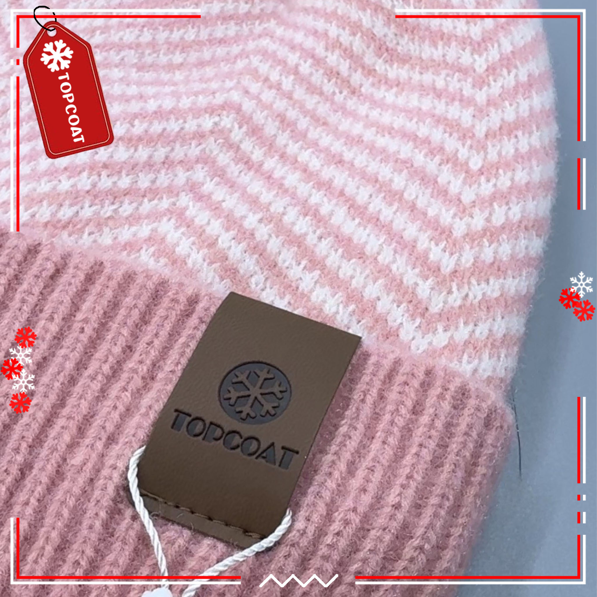 หมวกกันหนาวลายเส้น บุขนหนานุ่ม มีจุก ยืดหยุ่นใส่สบาย ดีไซน์ใหม่