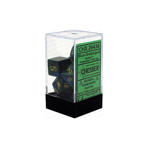 [ลูกเต๋า] Chessex: 7 Die Polyhedral Gemini Blue Green Gold