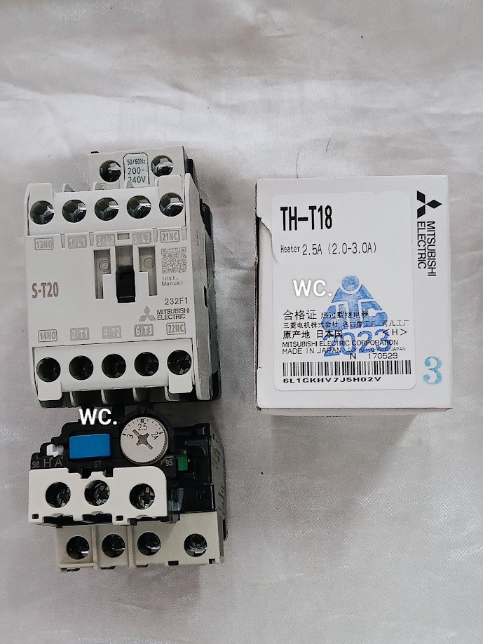 MITSUBISHI ชุดแมกเนติก S-T20 มาพร้อม โอเวอร์โหลด TH-T18 2.5A กลาง (MSO-T20) มิตซูบิชิ ครบชุด Magnetic +oveload ออกบิลภาษีได้