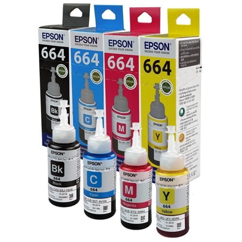 Epson T664 BK/C/M/Y Refill (70ml) หมึกเติมเอปสันของแท้