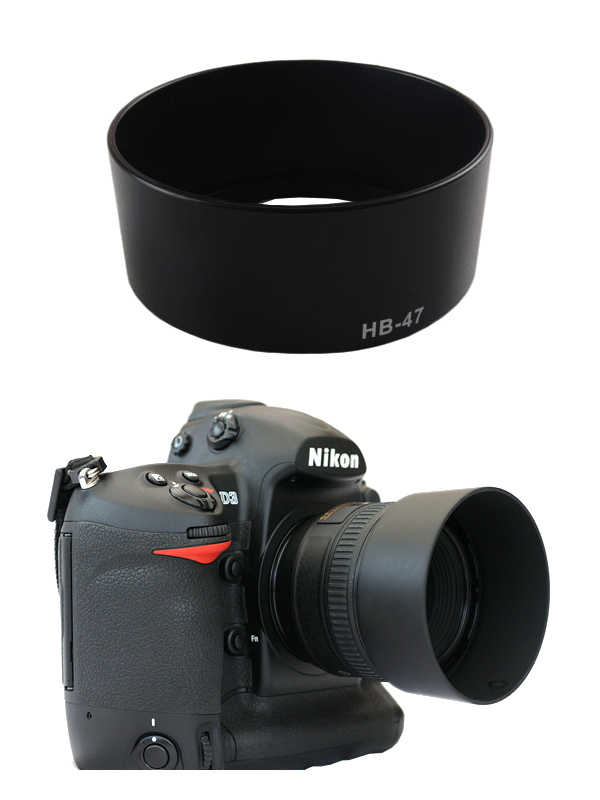 Nikon Lens Hood HB-47 for Nikkor 50mm f/1.8G, Nikkor 50mm f/1.4G, Yongnuo 50mm f1.8, Yongnuo 35mm f2