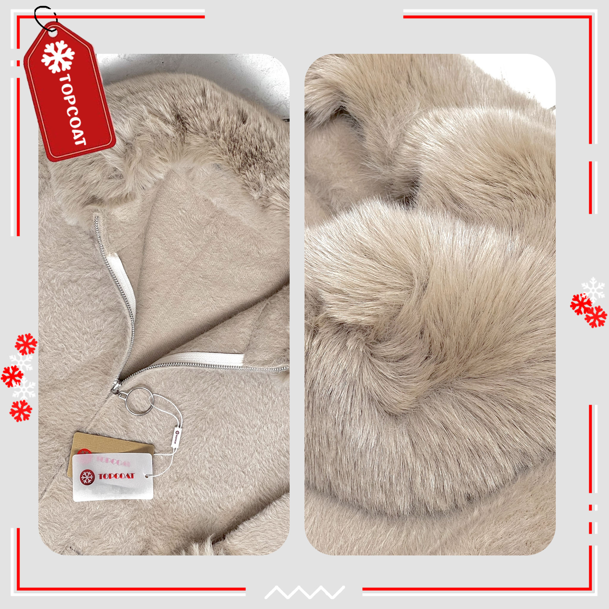 แจ็คเก็ตกันหนาวแขนเฟอร์ ปกเฟอร์สามารถถอดได้ ผ้านิ่ม ใส่สบาย ยืดหยุ่นสูง Freesize