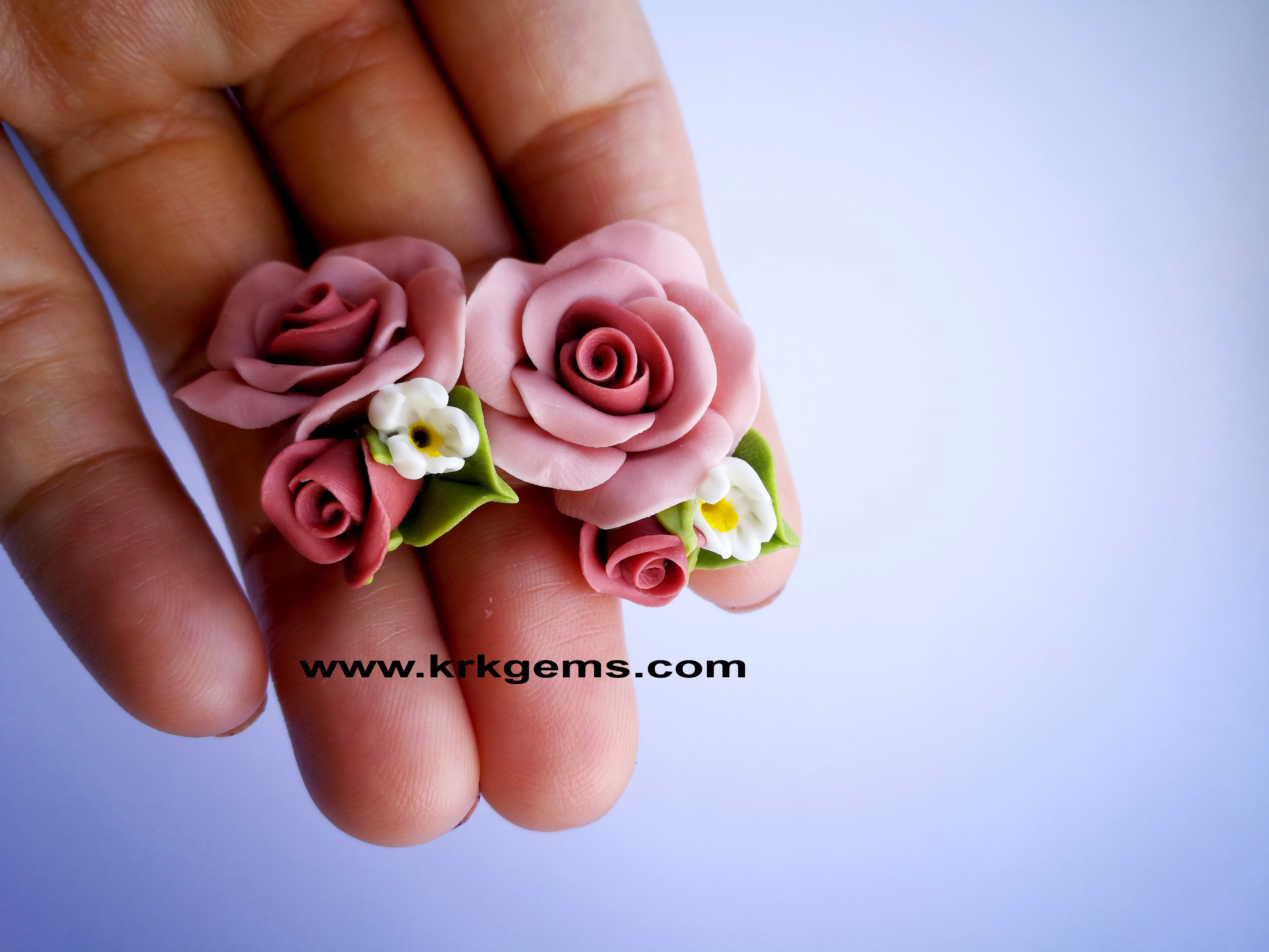 PASTEL PINKROSE HANDMADE CLAY EARRING
