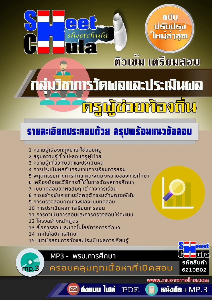 แนวข้อสอบ กลุ่มวิชาการวัดผลและประเมินผล ครูผู้ช่วยท้องถิ่น