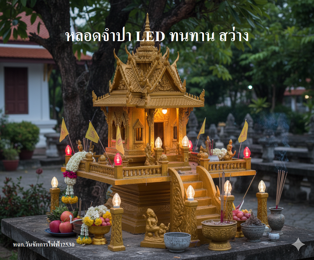 BEWON หลอดจำปา LED จี้จู ขั้วเกลียวเล็ก หลอดเจ้าที่ ลายเพชร ต่อ1หลอด ขั้วเกลียว E12 ขั้วไฟเจ้าที่ ตัวนี้จะสวยมากๆครับ A1