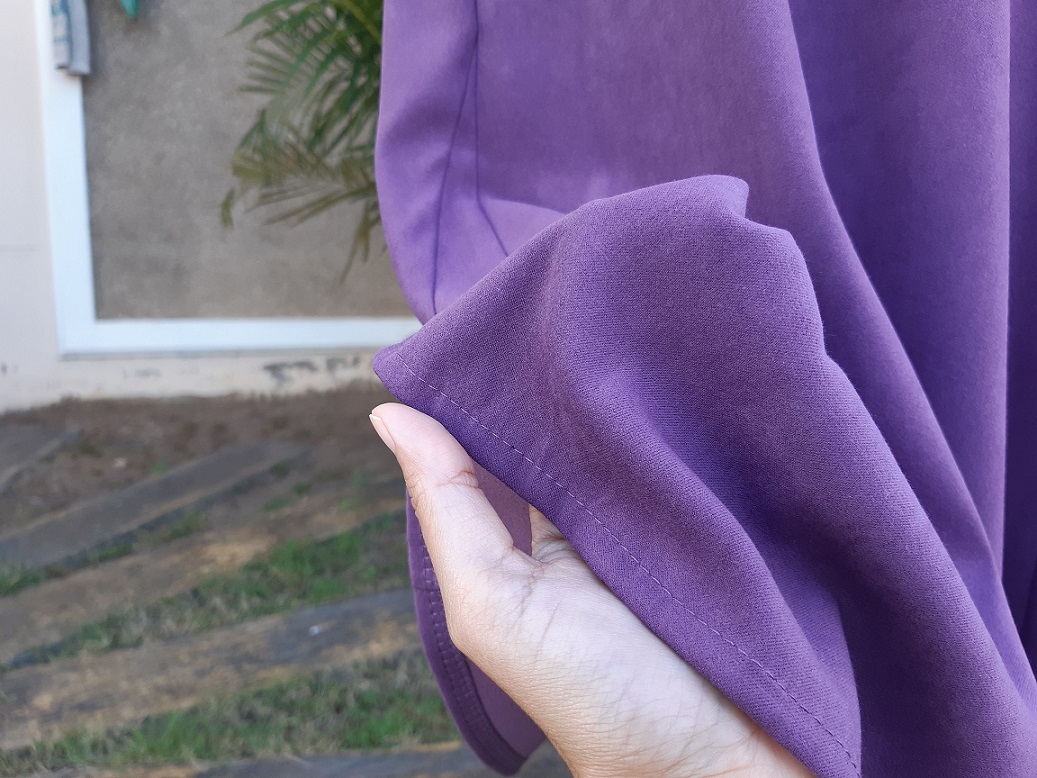 กระโปรงยาวสีม่วง ผ้านุ่มมาก