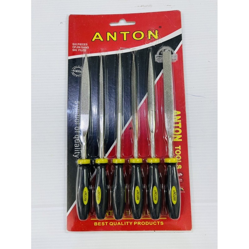 ANTON ตะไบชุด 6 ตัว พร้อมด้าม ตะไบได้หลายแบบในชุด