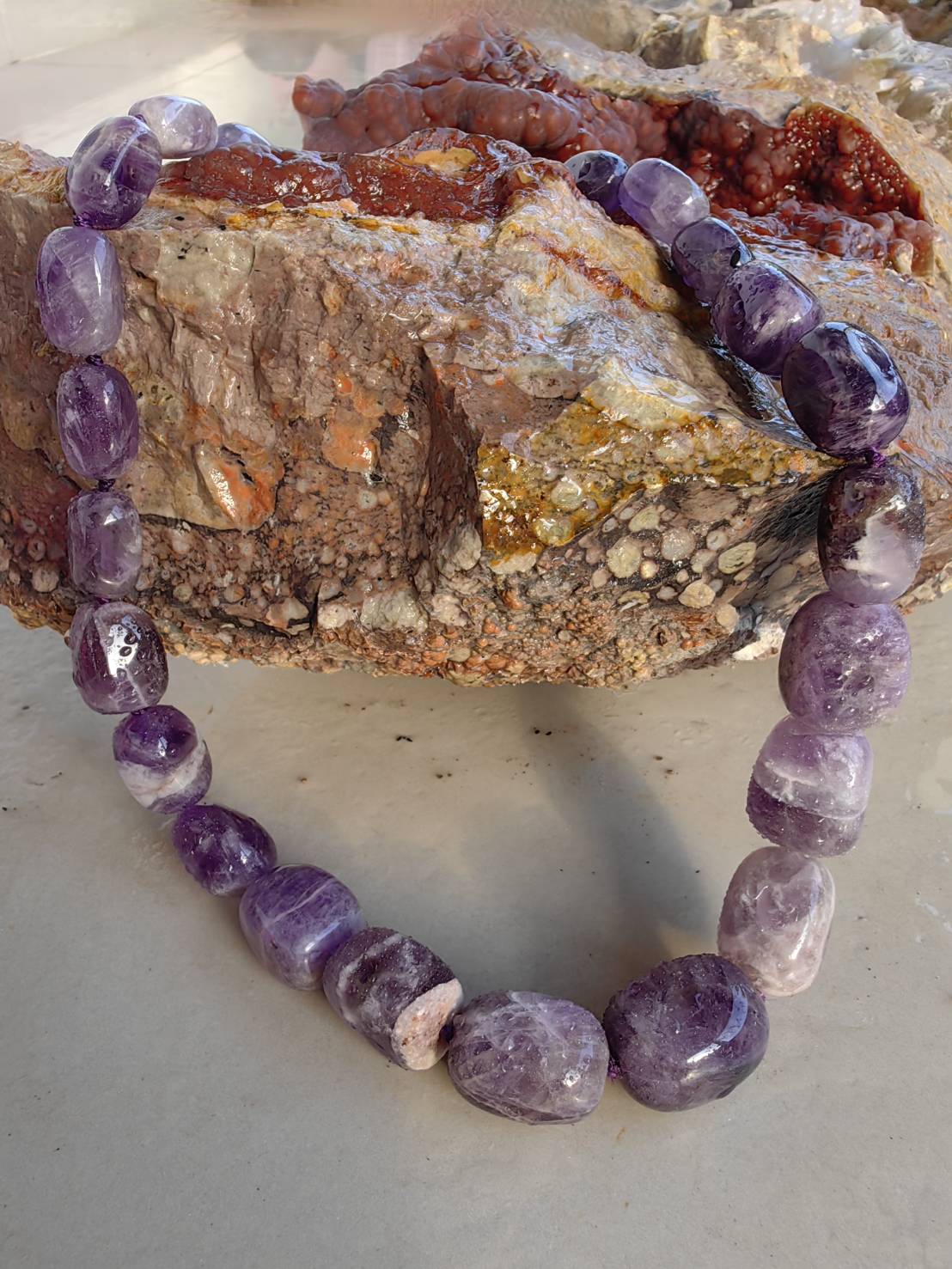 Amethyst Necklace สร้อยคออเมทิตส์ L 50 cm. 474.50 ct.