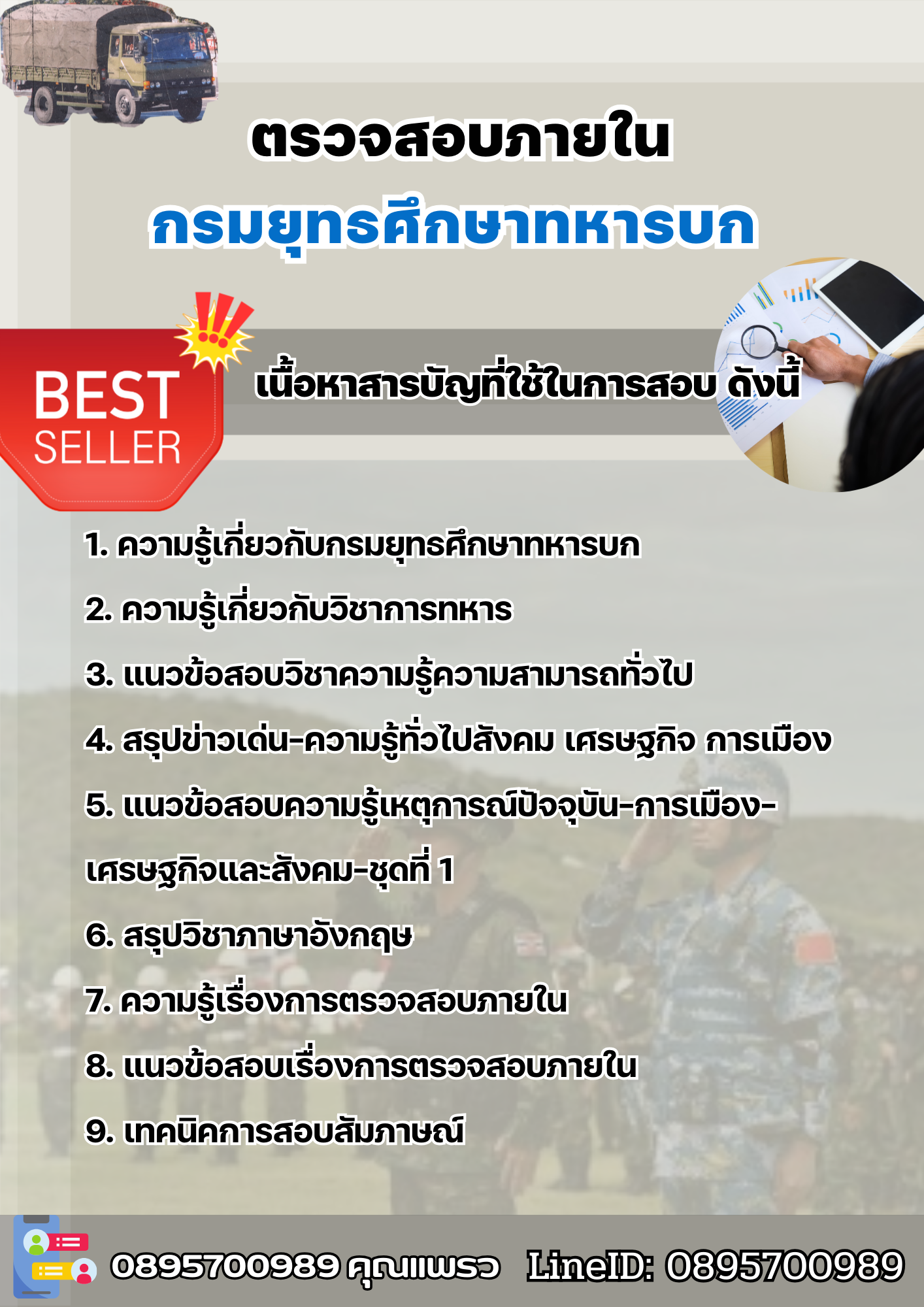 แนวข้อสอบตรวจสอบภายใน กรมยุทธศึกษาทหารบก ยศ.ทบ. 2568