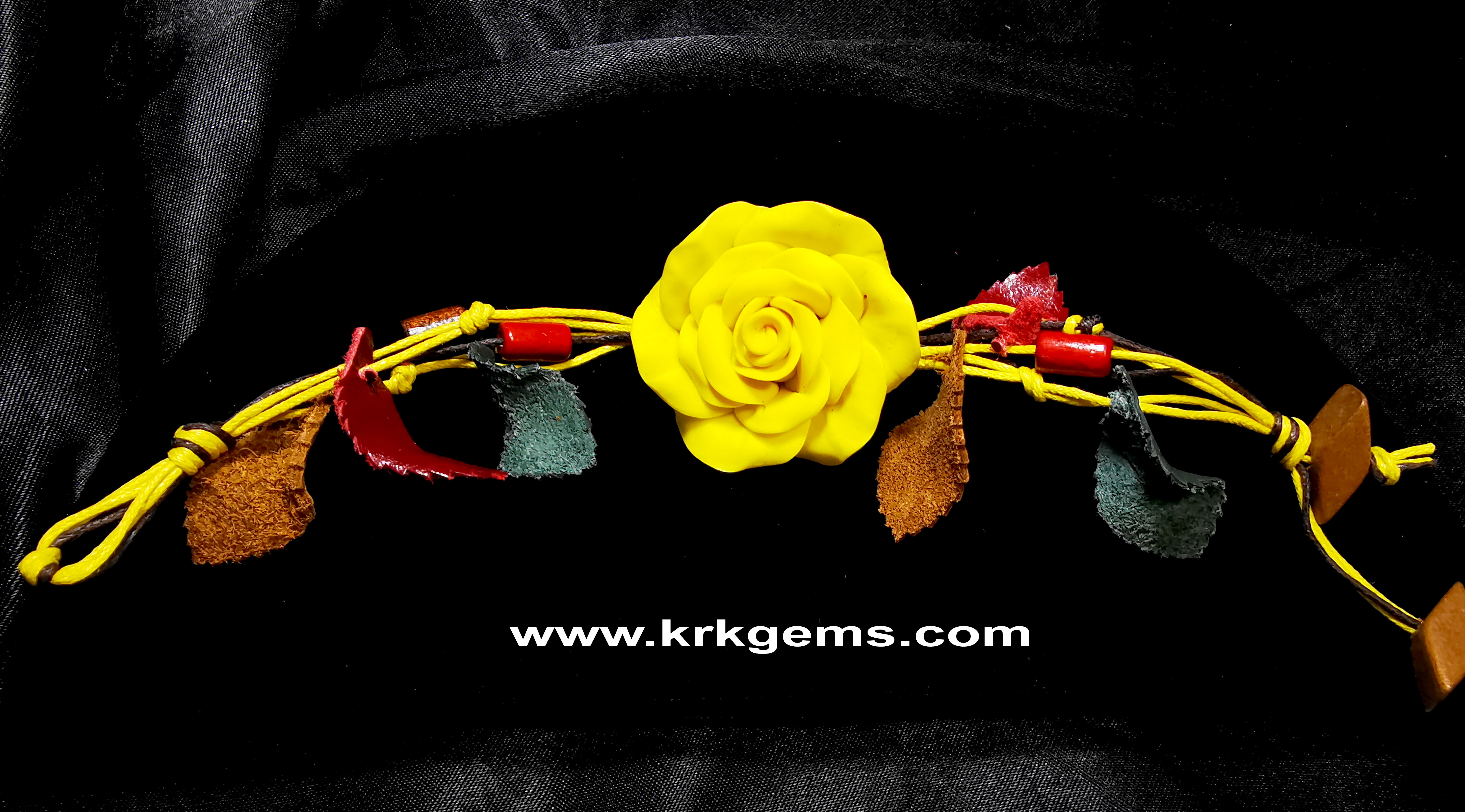 YELLOW ROSE HANDMADE CLAY BRACELET