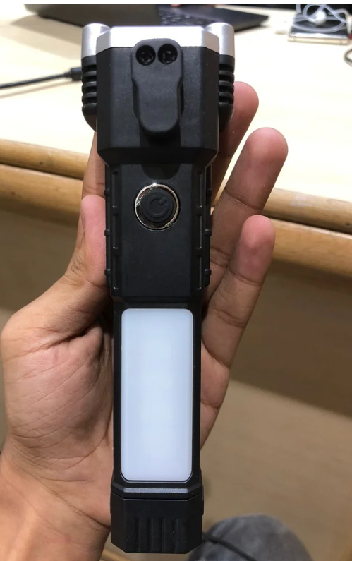 ไฟฉายเข้าป่า 2IN1 ไฟฉายแรงสูงมัลติฟังก์ชัน LED พร้อมไฟด้านข้าง COB ค้อนทุบกระจกช่วยชีวิตชาร์จ USB ด้วยแม่เหล็กตั้งแคมป์